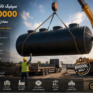سپتیک تانک پلی اتیلن ۶۰۰۰۰ لیتر معادل ۶۰ متر مکعب چیست